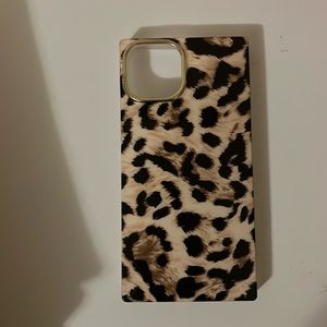 Leopard print phone case. Fits IPhone 13 & 15. Practically new.